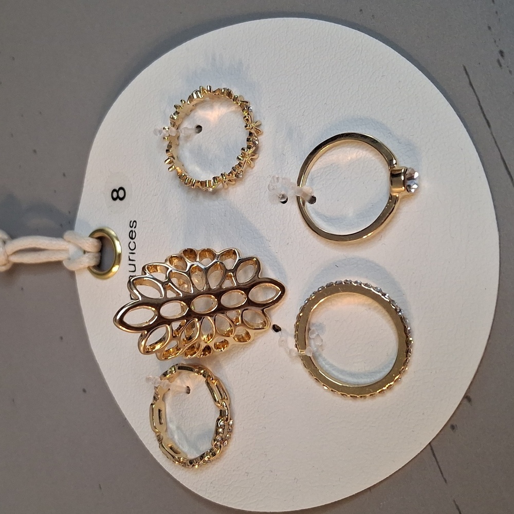 Elegant Gold-Tone Ring Set